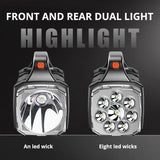 Powerful LED Flashlight – USB + Solar Rechargeable Camping Torch & Power Bank