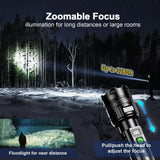 MaxLumenit™ 1,000,000 Lumen Rechargeable LED Flashlight – Ultra-Bright, USB-C, Waterproof, Zoomable Torch for Outdoor & Emergency Use