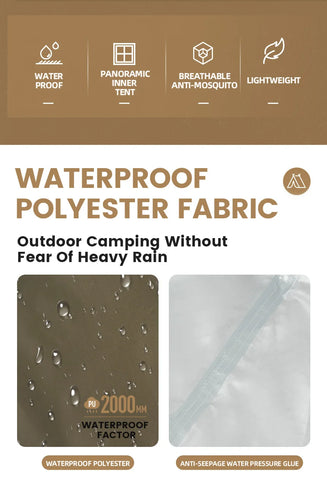 Mobi Garden 3–4 Person Waterproof Camping Tent – Double-Layer, UV & Rain Protection, Lightweight Trekking Shelter