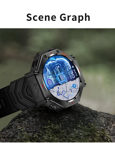 LIGE 2025 GPS Smartwatch for Men – Outdoor Sport Watch with AI Assistant, Compass, Altimeter, Barometer, and 3ATM Waterproof Protection