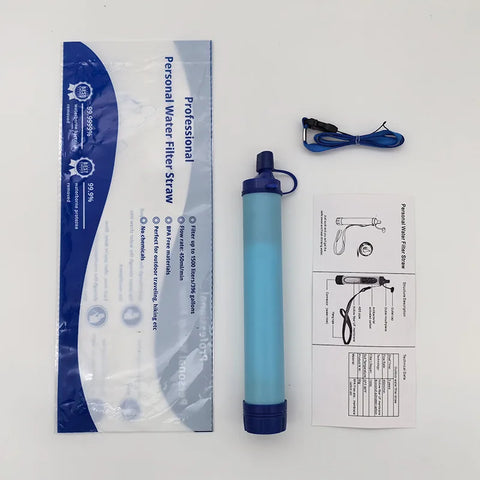 Outdoor Personal Water Filter Straw – Lightweight Emergency Water Purifier for Camping, Hiking & Survival