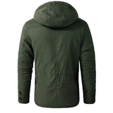 Men’s Hooded Winter Jacket – Thick Lamb Fleece Lining, Multi-Pocket,