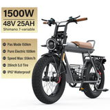 Coswheel CT20S 2000W Electric Dirt Bike – 60V 27.5Ah Fat Tire Ebike for Adults (20" Off-Road Tires, 161km Range)