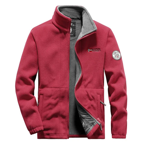 Men’s Thermal Polar Fleece Tactical Jacket – Windproof Outdoor Softshell Coat for Hiking & Survival