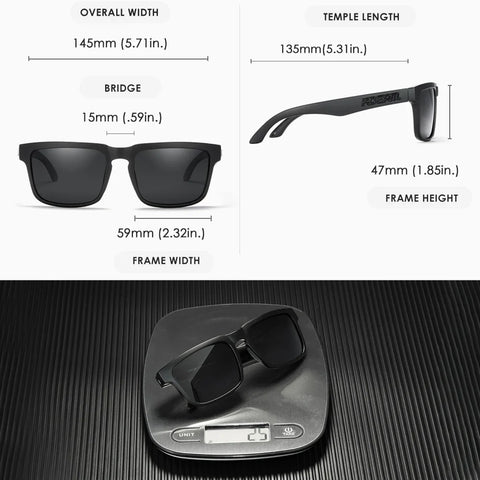 KDEAM Polarized Sunglasses – Unisex Square Frame UV400 Outdoor Eyewear (Red Mirror Lens, Model KD332)