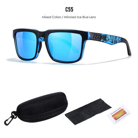 KDEAM Polarized Sunglasses – Unisex Square Frame UV400 Outdoor Eyewear (Red Mirror Lens, Model KD332)