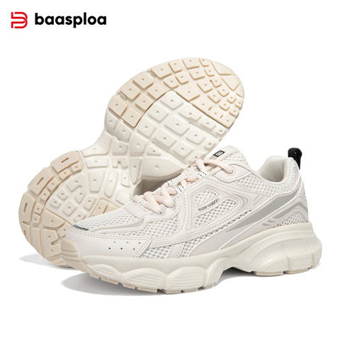 Baasploa Women's Lightweight Mesh Running Shoes – Breathable Outdoor Jogging Sneakers with Anti-Slip Sole
