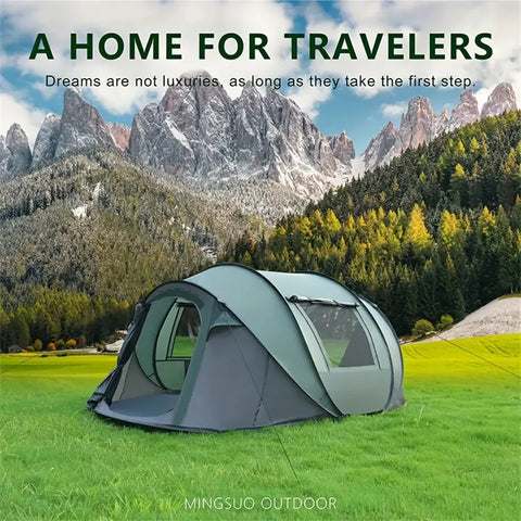 Quick-Open Pop-Up Tent for 5–8 People – Waterproof Hand-Throw Camping & Boat Tent (4-Season, Double Layer)