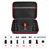 Battery Organizer Case with Tester – Large Capacity Storage Holder for Home & Garage