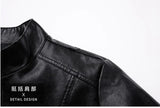 Men's PU Leather Stand Collar Motorcycle Jacket – Casual Windbreaker Biker Coat