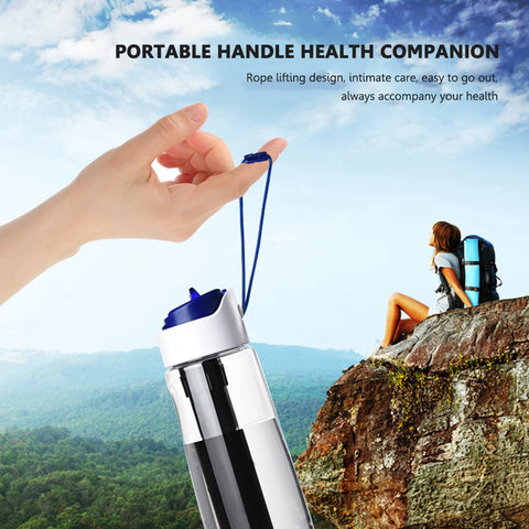 750ml Portable Water Filter Bottle – Outdoor Survival Straw Cup with 0.01 Micron Filtration | Emergency Purifier for Camping & Hiking