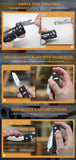 ROXON S504G Mini Folding Multi-Tool Knife with Scissors – Interchangeable, Locking Blade for Outdoor & Camping