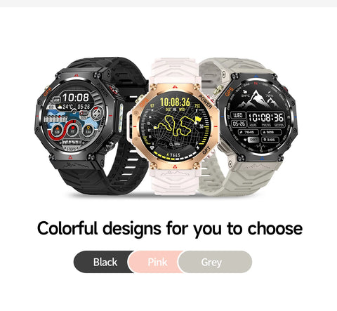 LIGE 2025 GPS Smartwatch for Men – Outdoor Sport Watch with AI Assistant, Compass, Altimeter, Barometer, and 3ATM Waterproof Protection