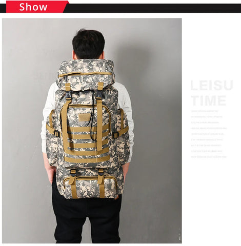 Rilibegan 70L Tactical Hiking Backpack – Camouflage, Waterproof