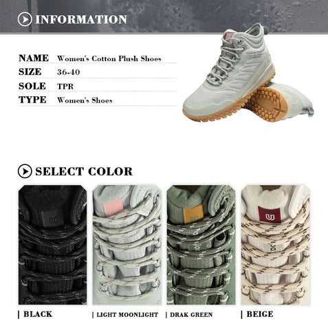 Baasploa Women’s Waterproof Winter Snow Boots – Plush Lined, Non-Slip Outdoor Sneakers