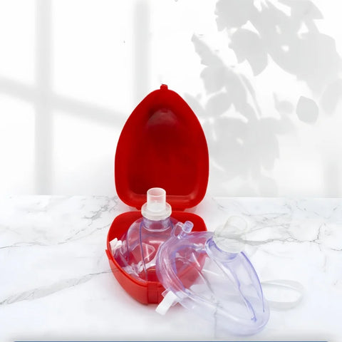 CPR Pocket Rescue Mask – Adult & Child First Aid Emergency Resuscitator with O2 Inlet