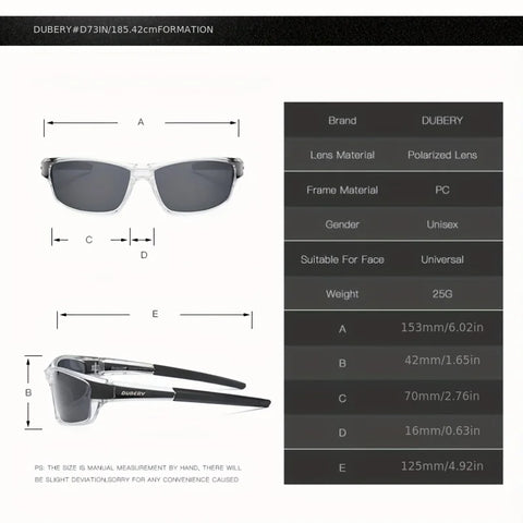 DUBERY Polarized UV400 Outdoor Sports Sunglasses for Men – Model 620