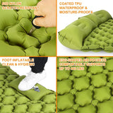 Double Camping Air Mattress with Built-In Pillows – Ultralight Inflatable Sleeping Pad for 2 – Waterproof, Compact & Durable