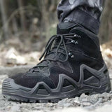 Men’s Tactical Combat Hiking Boots – Waterproof Nylon & Suede Outdoor High Tops for Work, Climbing & Trekking
