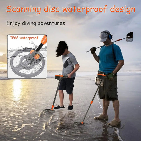 MD-1012 Kids Metal Detector – Lightweight Gold & Treasure Finder with LCD Display, Adjustable Height, and Audio Alerts