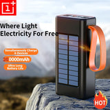 ONEPLUS 200,000mAh Solar Power Bank – Built-in Cables, LED Light, Fast Charging, High-Capacity External Battery