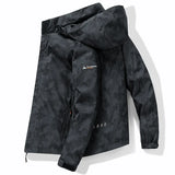 Men’s Hooded Waterproof Hiking Jacket – Windproof Outdoor Bomber with Detachable Hood