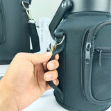 Portable Thermal Water Bottle Bag – Large Capacity Sleeve with Adjustable Shoulder Strap (Black)