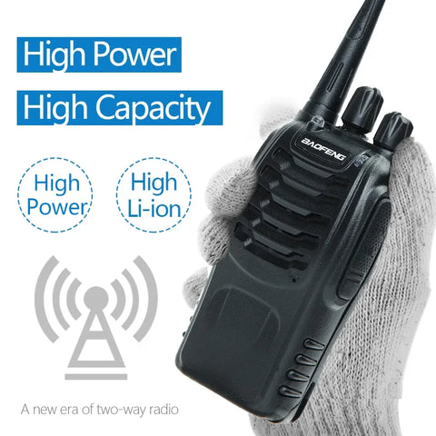 2 or 4 Pack Baofeng BF-888S V2 UHF Long-Range Walkie Talkies – 16-Channel Portable Two-Way Radios (400–470MHz, 5–10W, High-Capacity Battery)