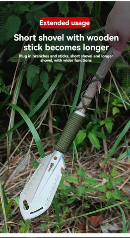 6-in-1 Military Folding Shovel with Pickaxe – Compact, Multi-Tool Survival Spade with Carry Case