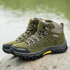 Men’s Waterproof High-Top Hiking & Climbing Shoes – Anti-Slip, Breathable Outdoor Footwear