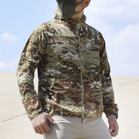 Men’s Tactical Sun-Protective Hiking Jacket – Lightweight, Waterproof, Quick-Dry Outdoor Shell