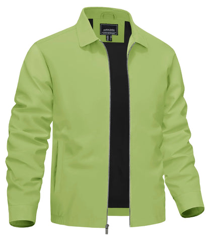 TACVASEN Men’s Lightweight Bomber Jacket – Casual Zip-Up Workwear for Spring & Fall, Water-Resistant Outdoor Windbreaker