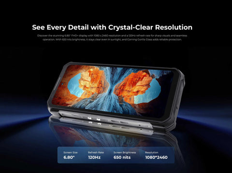OUKITEL WP100 Titan Rugged Smartphone – 33,000mAh Battery, 200MP Camera, Built-in Projector, 66W Fast Charging, IP68 Waterproof