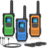AWANFI Rechargeable Walkie Talkies (2/3/4-Pack) – Long Range 2-Way Radios with 16 Channels, VOX, USB-C Charging – Ideal for Kids & Adults, Outdoor Camping & Hiking