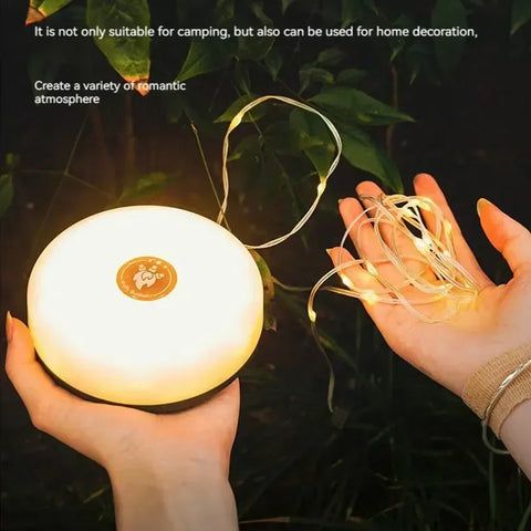 4-in-1 LED Camping Light Strip – 10M Waterproof Rechargeable Tent & Atmosphere Lamp with USB Power Bank (Military Green)