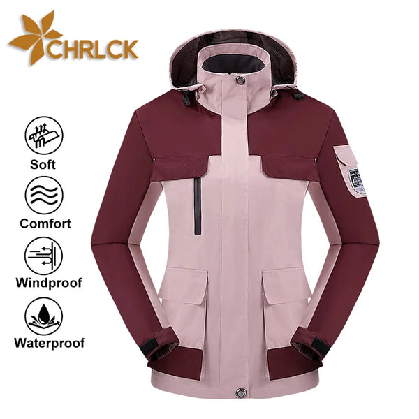 CHRLCK Women's Waterproof Hiking Jacket – Windproof, Quick-Dry Outdoor Shell with Custom Logo Option