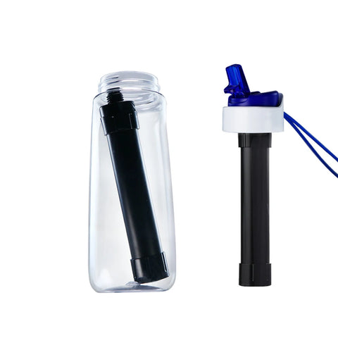 750ml Portable Water Filter Bottle – Outdoor Survival Straw Cup with 0.01 Micron Filtration | Emergency Purifier for Camping & Hiking