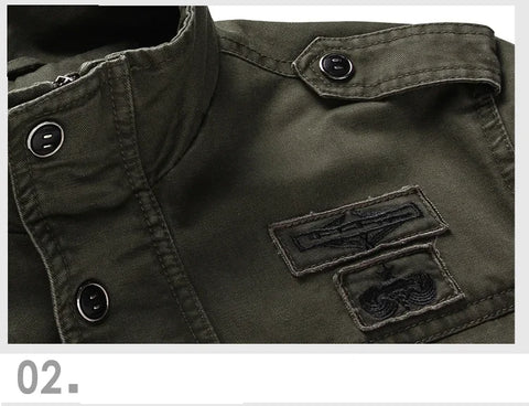 Men’s Plus Size Military Cargo Jacket – Spring & Autumn | Sizes M–6XL | Lightweight, Breathable, Tactical Style