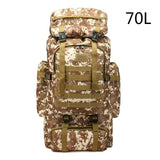 Rilibegan 70L Tactical Hiking Backpack – Camouflage, Waterproof
