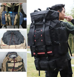130L Waterproof Hiking Backpack – Heavy-Duty Outdoor Rucksack with Reflective Safety Strips & Molle System
