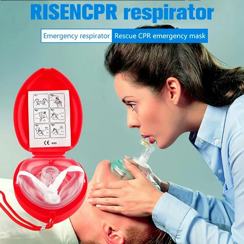 CPR Pocket Rescue Mask – Adult & Child First Aid Emergency Resuscitator with O2 Inlet