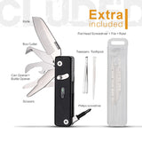 ROXON S504G Mini Folding Multi-Tool Knife with Scissors – Interchangeable, Locking Blade for Outdoor & Camping