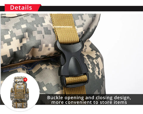 Rilibegan 70L Tactical Hiking Backpack – Camouflage, Waterproof