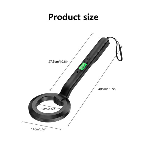 High-Sensitivity Handheld Metal Detector with LCD Display, Vibration & Audio Alerts – 360° Detection for Security, Industrial & Treasure Hunting Use