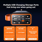 ONEPLUS 200,000mAh Solar Power Bank – Built-in Cables, LED Light, Fast Charging, High-Capacity External Battery