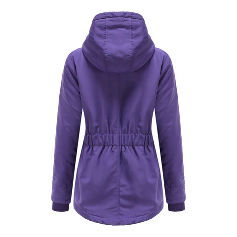 Women's Warm Hooded Parka – Thick Plush Mid-Length Winter Coat (S–5XL)