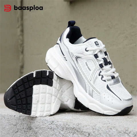 Baasploa Women's Lightweight Mesh Running Shoes – Breathable Outdoor Jogging Sneakers with Anti-Slip Sole