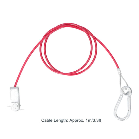 3.3ft Universal Trailer Safety Breakaway Cable – Anti-Drop Stainless Steel with Carabiner & Ring