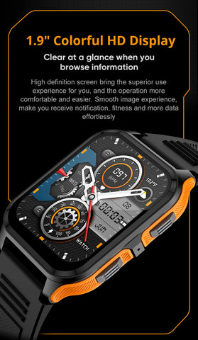 COLMI P73 Military Outdoor Smartwatch – 1.9" Display, Bluetooth Calling, 100+ Sport Modes, IP68 Waterproof
