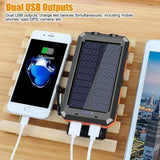 Solar Power Bank – Waterproof, Fast Charging, High-Capacity Powerbank with SOS & LED Light for Outdoor Survival